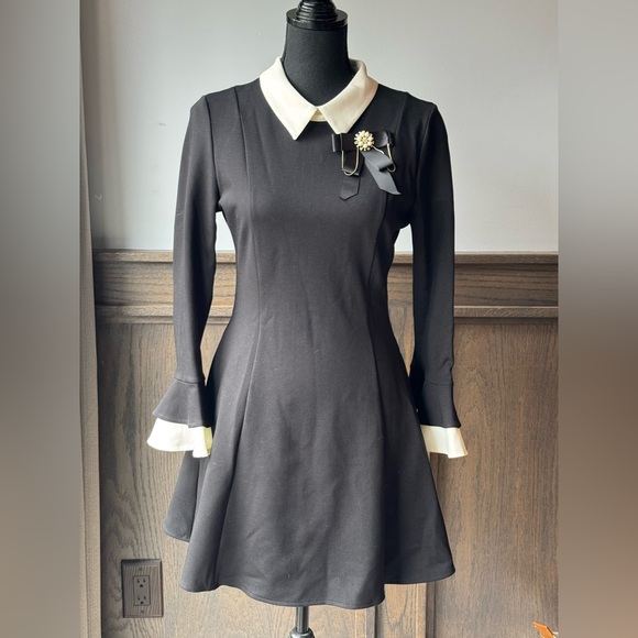 wlzd Dresses & Skirts - WLZD Black and White A-Line Dress with Bell Sleeves